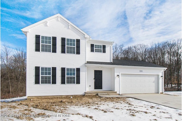 view of front property featuring a garage