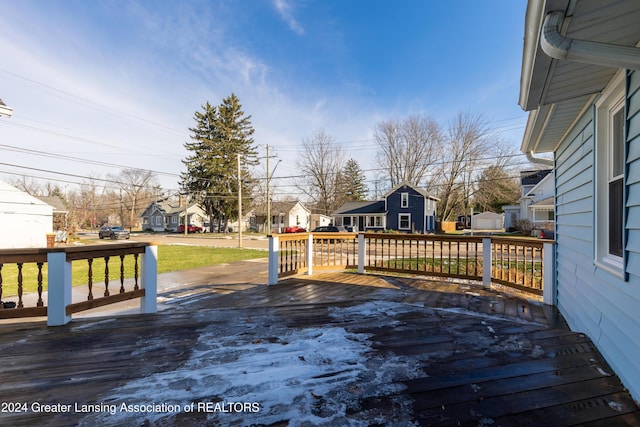 wooden terrace with covered porch