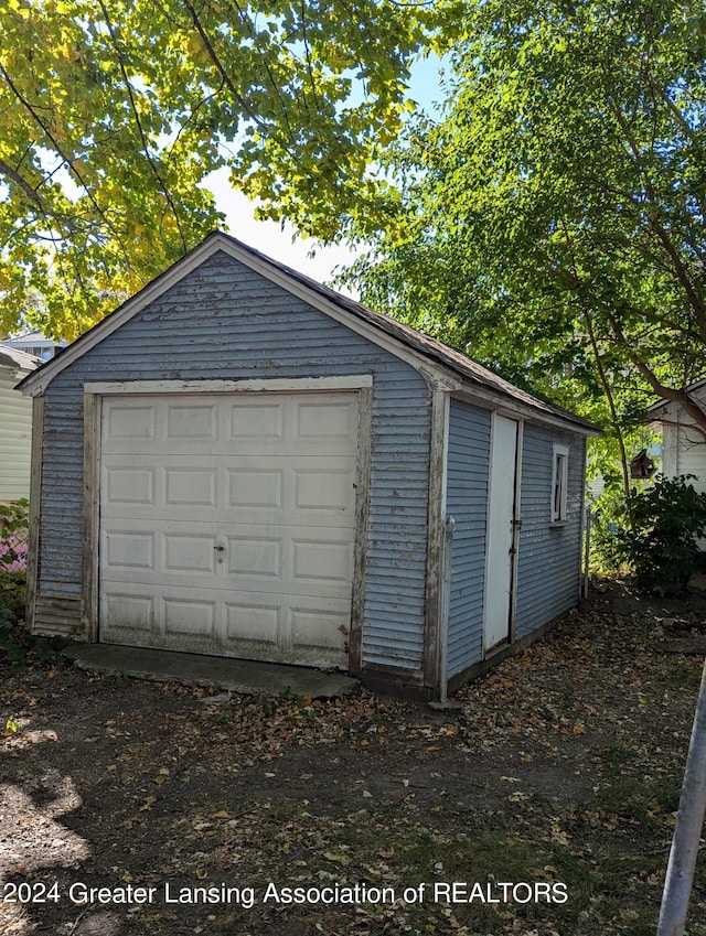 view of garage