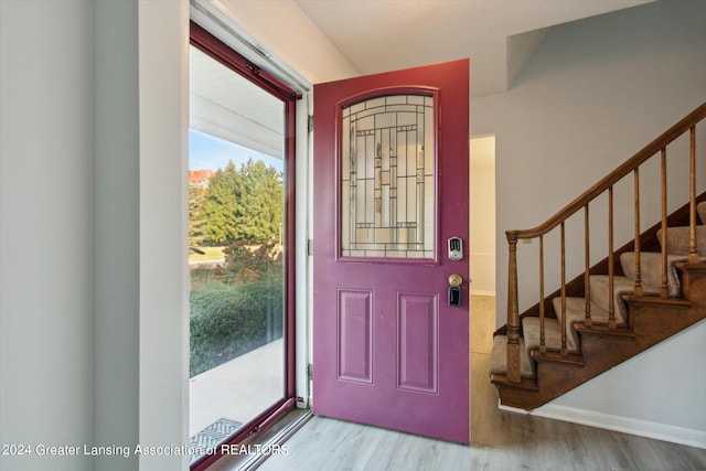 entryway featuring light hardwood / wood-style flooring