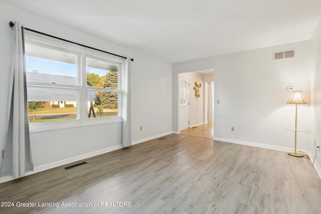 empty room featuring light wood-type flooring