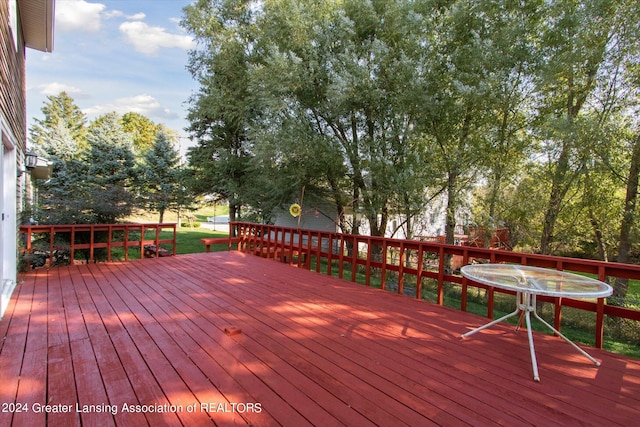 view of wooden deck