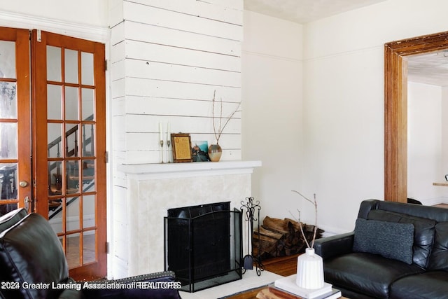 living room featuring hardwood / wood-style floors