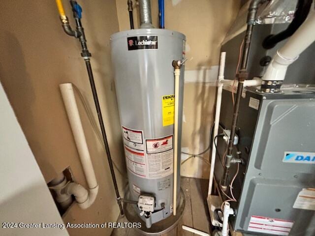 utilities featuring heating unit and water heater