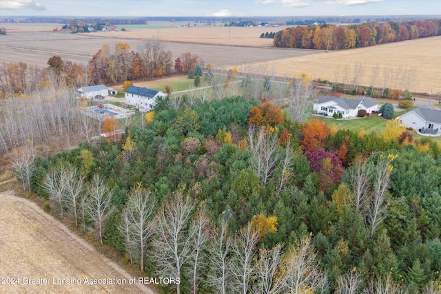 aerial view with a rural view