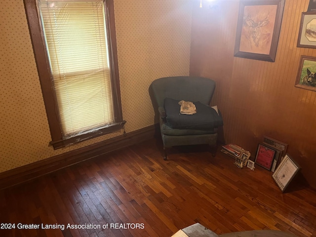 unfurnished room featuring dark wood-type flooring