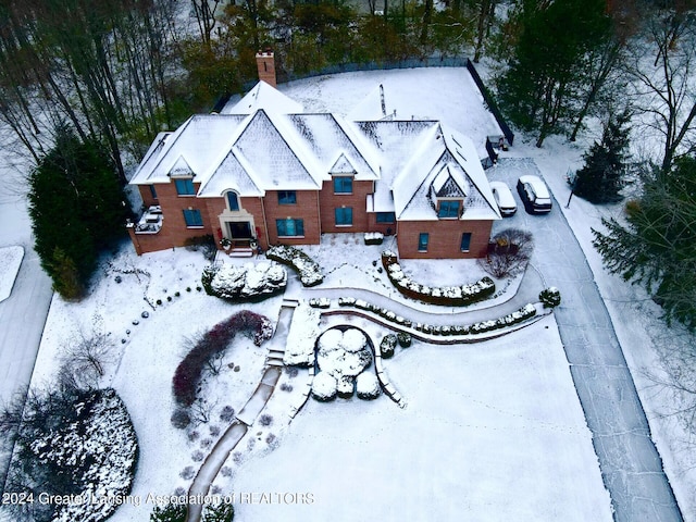 view of snowy aerial view