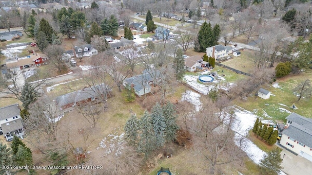 bird's eye view with a residential view