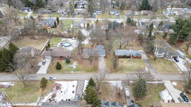 drone / aerial view featuring a residential view