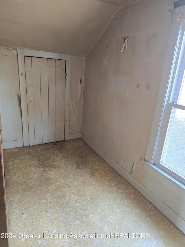 bonus room with lofted ceiling