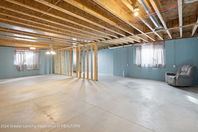 basement featuring a wealth of natural light