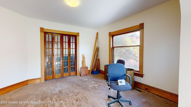 home office featuring light wood-type flooring