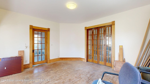 unfurnished room featuring light wood-type flooring