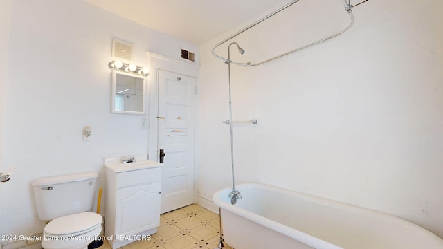 full bathroom featuring vanity, toilet, and shower / bathtub combination