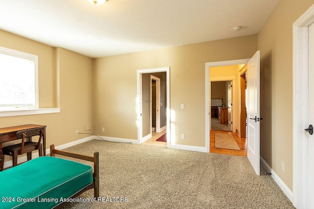 bedroom with carpet floors