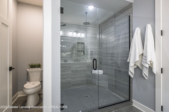 6119 Fresno Ln, East Lansing, MI 48823 - full bathroom with a stall shower and tile patterned flooring