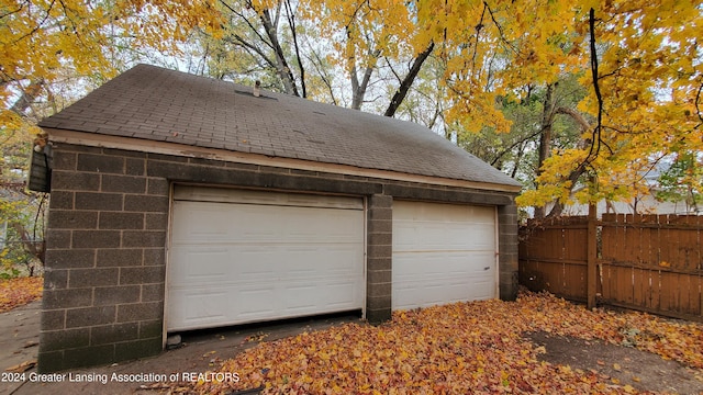 view of garage