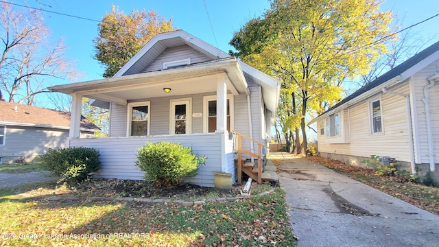 bungalow featuring a porch