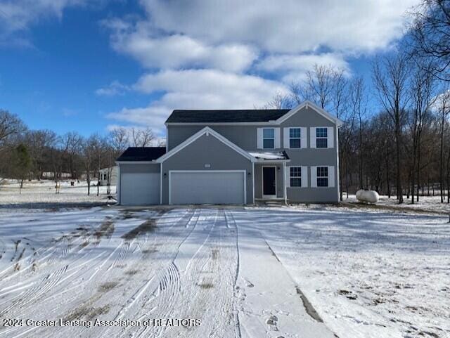 view of property featuring a garage