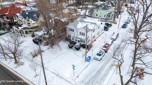 view of snowy aerial view