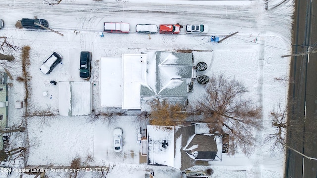 view of snowy aerial view