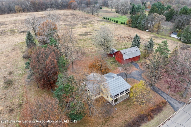 drone / aerial view with a rural view