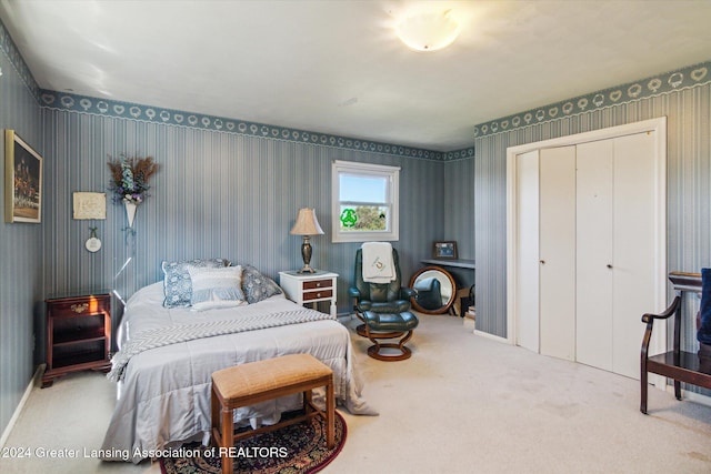 bedroom featuring carpet