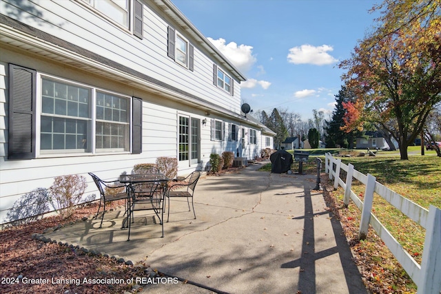 view of patio featuring central air condition unit