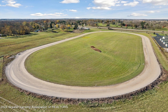 bird's eye view with a rural view