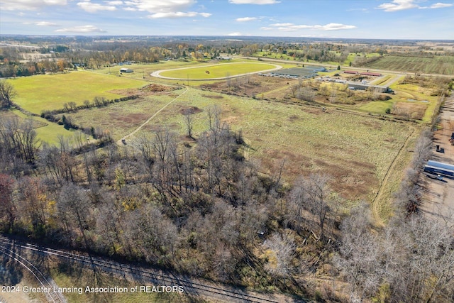 drone / aerial view with a rural view