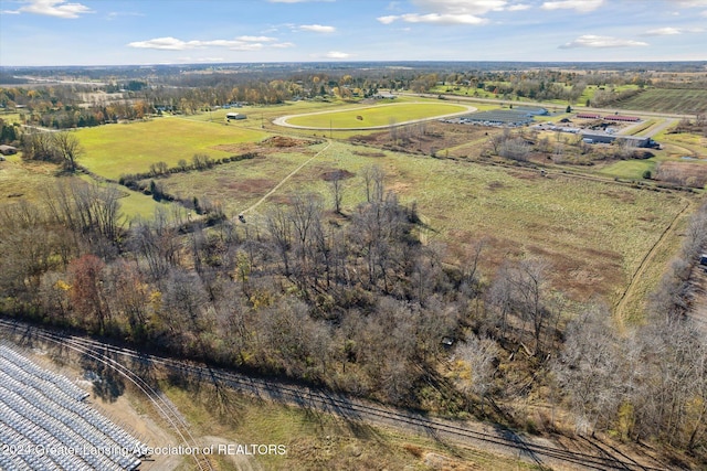 aerial view featuring a rural view