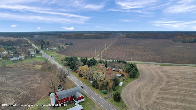 aerial view featuring a rural view