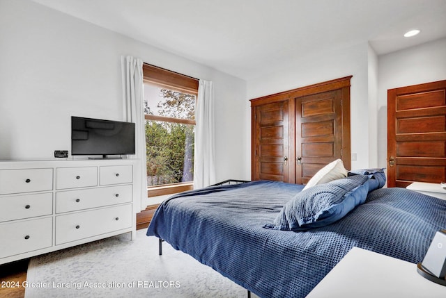 bedroom featuring carpet