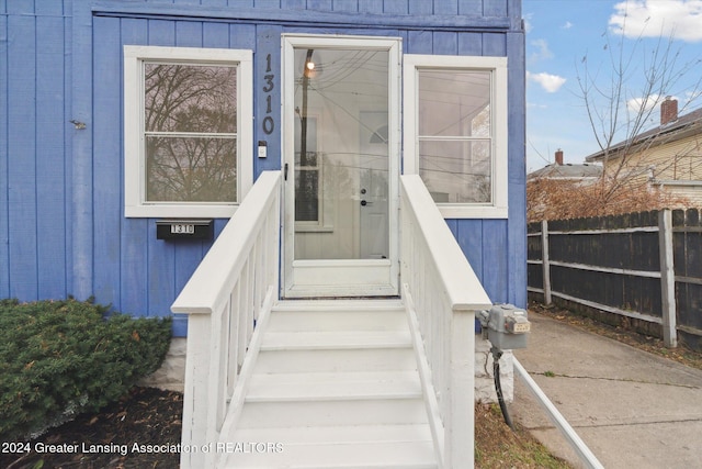 view of doorway to property