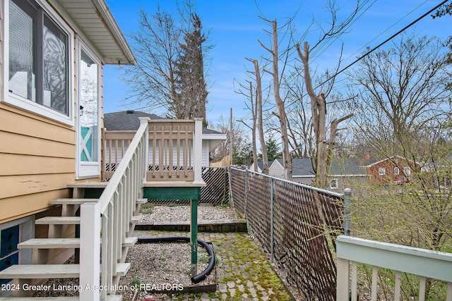 view of yard featuring a deck