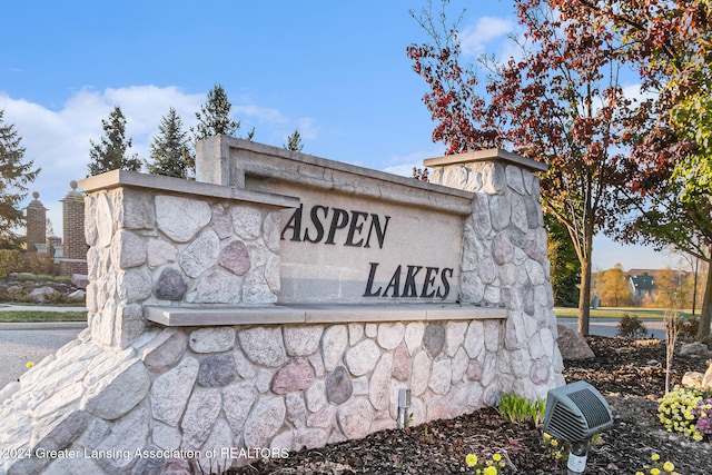 view of community sign