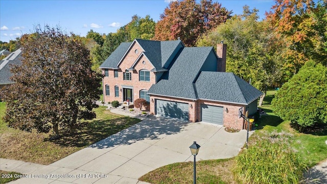 view of front of house with a garage