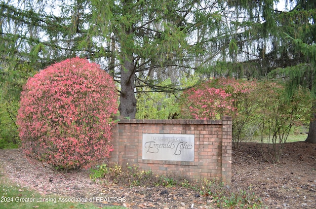 view of community sign