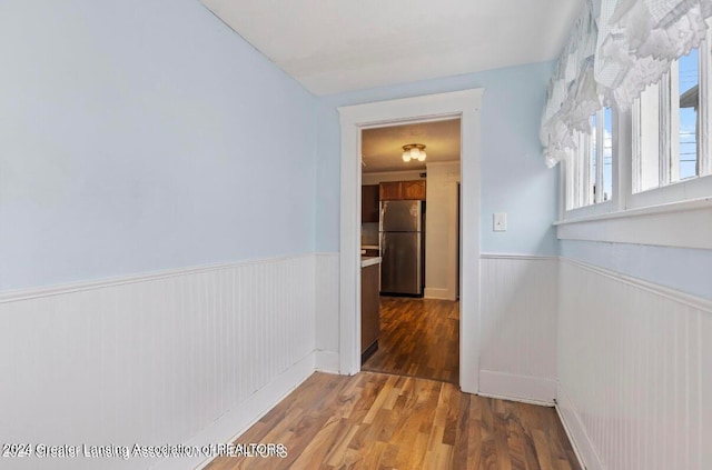 hall featuring hardwood / wood-style flooring