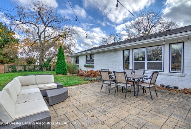 view of patio / terrace featuring outdoor lounge area