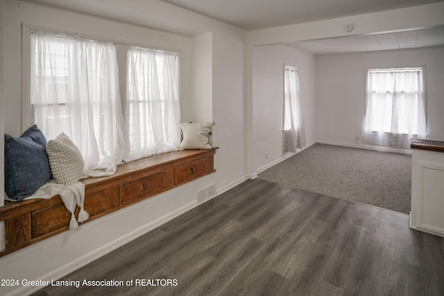 unfurnished room featuring dark hardwood / wood-style floors