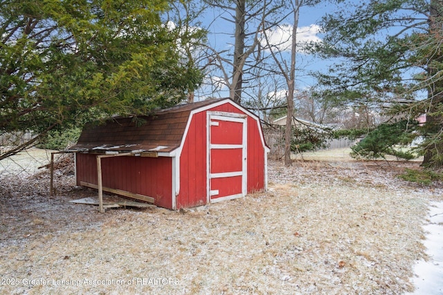 view of shed