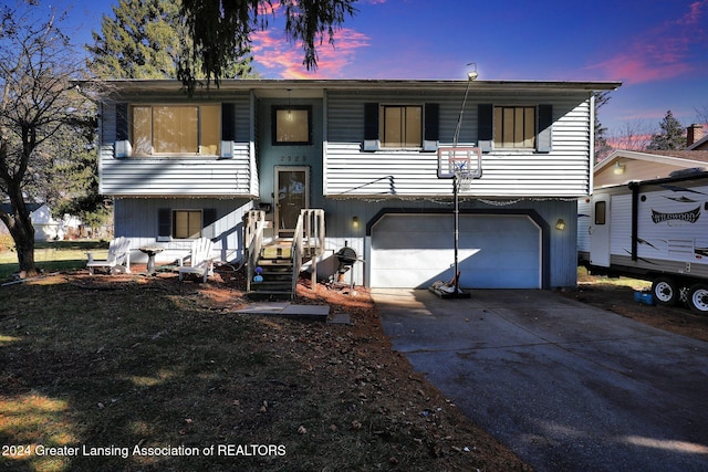 split foyer home with a garage