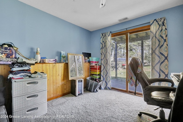 office area with carpet flooring