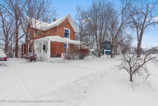 view of snowy exterior