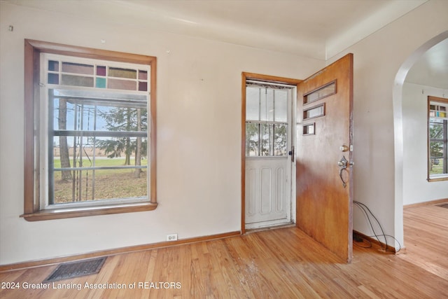 entrance foyer featuring light hardwood / wood-style flooring