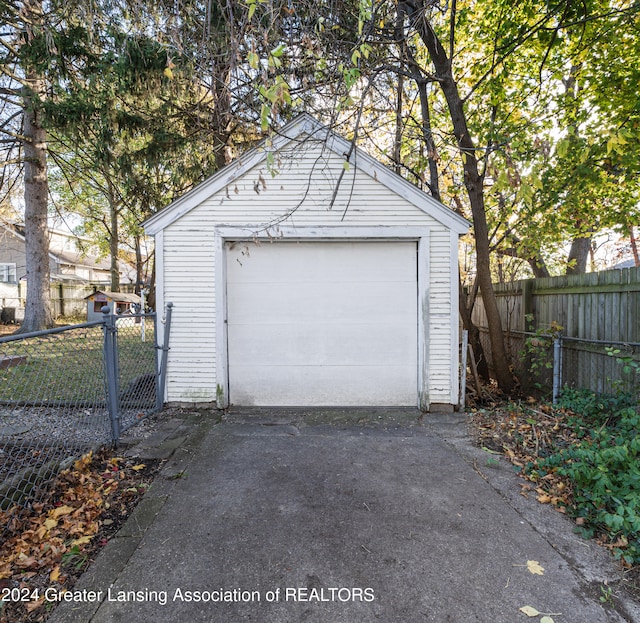 view of garage