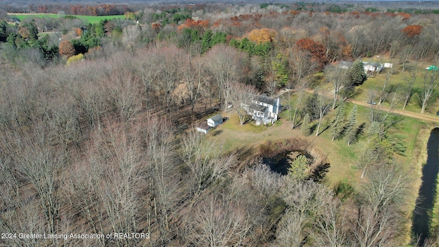 bird's eye view with a rural view