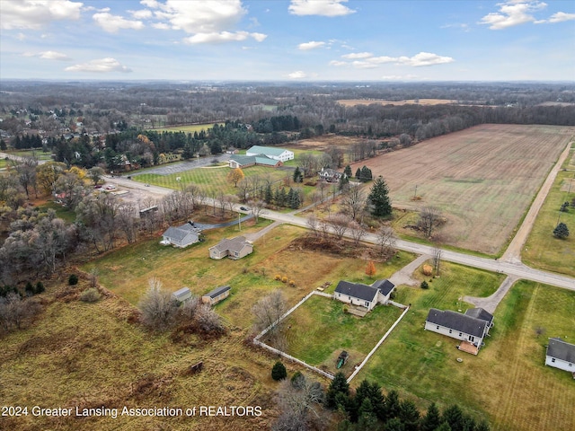 drone / aerial view with a rural view