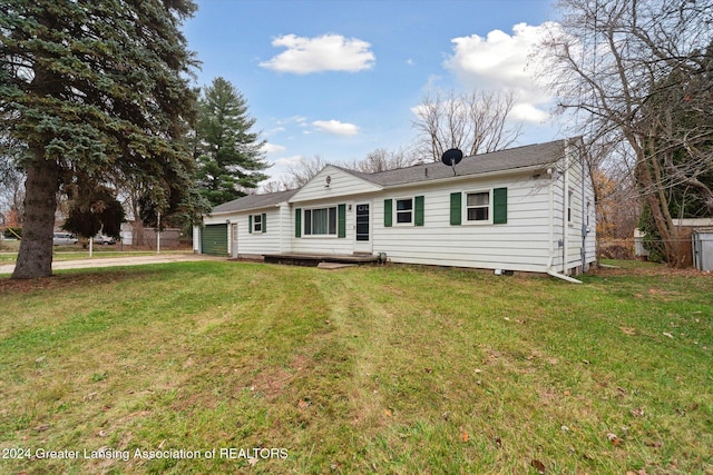 view of front of home with a front yard